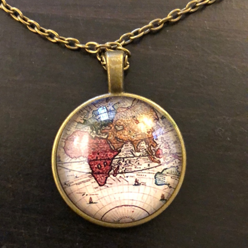 Map pendant necklace